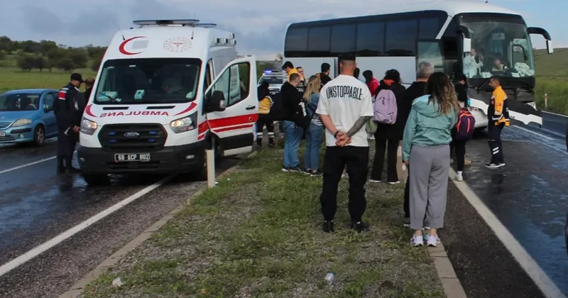 Tur otobüsü karşı şeride geçti: 16 yaralı