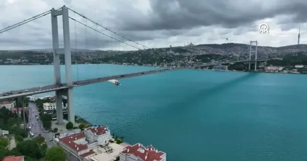 İstanbul Boğazı turkuaza büründü: Yunusların dansı mest etti