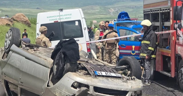 Elazığ da takla atan otomobilin sürücüsü öldü, 3 yaralı Elazığ Haberleri