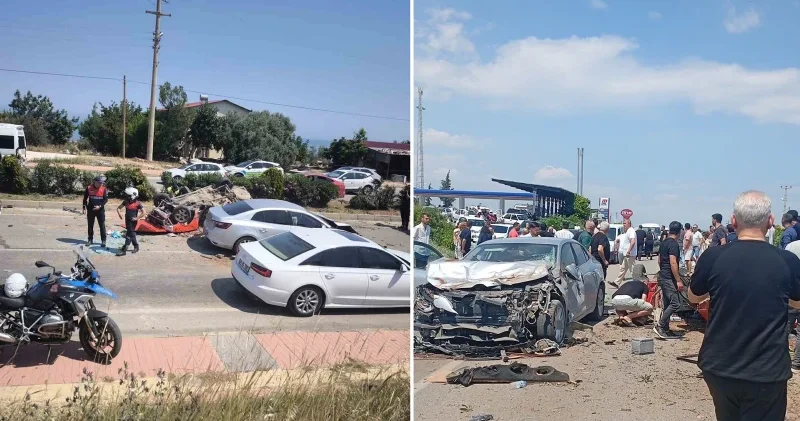Araç karşı şeride geçti dört otomobil birbirine girdi: Bir yaralı Mersin Haberleri