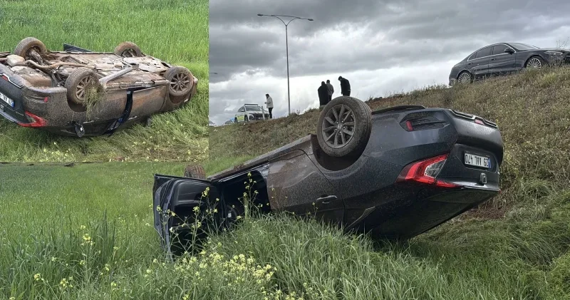 Erzincan da devrilen otomobildeki 1 i bebek 3 kişi yaralandı Erzincan Haberleri