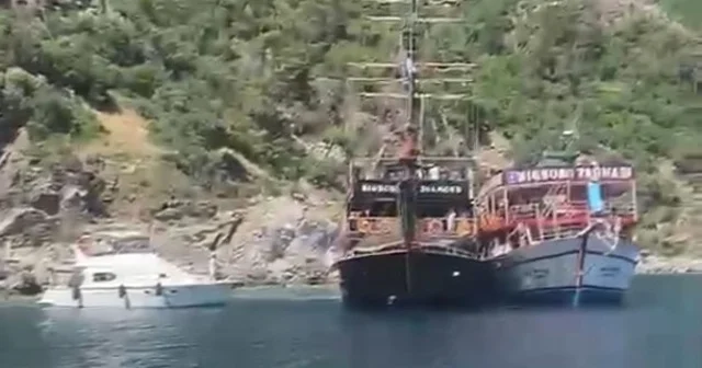 Gezi teknesindeki tahliye anına ait görüntüler ortaya çıktı Muğla Valiliği, olayla ilgili incelemenin başlatıldığını duyurdu Muğla Haberleri