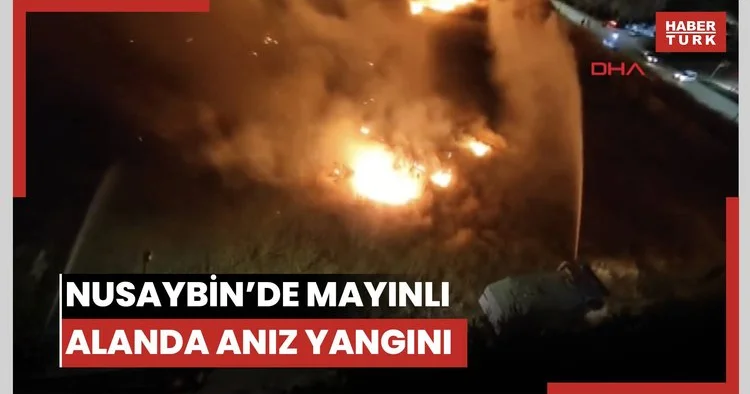Nusaybin’de sınırdaki mayınlı araziye ulaşan anız yangını 3 saatte söndürüldü