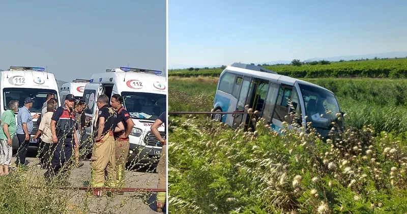Manisa’da minibüs kazası: Kontrolden çıkan araç şarampole uçtu Manisa Haberleri