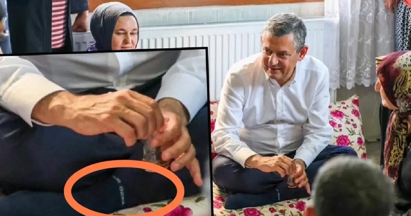Özgür Özel in çorabındaki yazı dikkat çekti