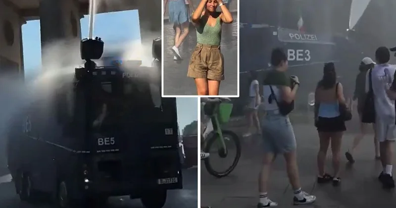 Berlin’de polis TOMA’larla halkı serinletti