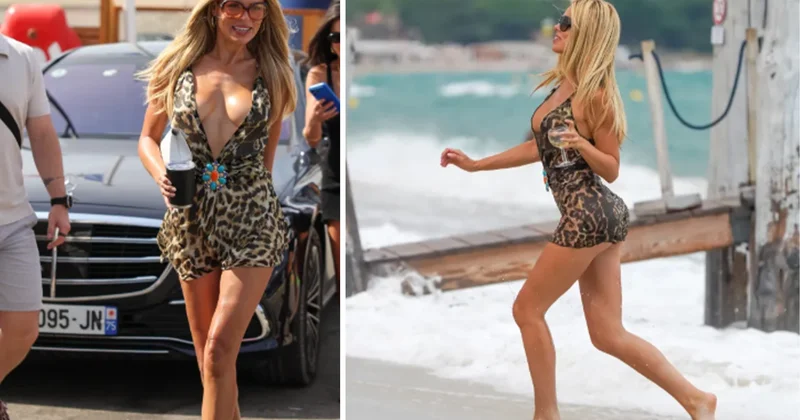 Ünlü model kumsalda koşarken zor anlar yaşadı! Firikik vermekten kurtulamadı
