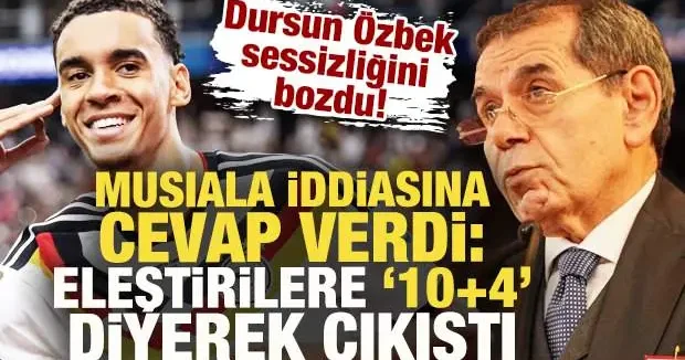 Dursun Özbek sessizliğini bozdu! Musiala iddiasına cevap verdi: Eleştirilere 10+4 diyerek çıkıştı
