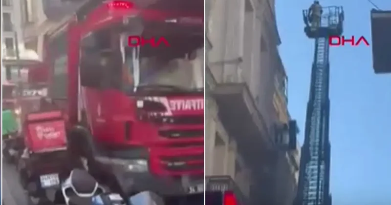 İstiklal Caddesi nde yangın paniği: AVM den dumanlar yükseldi