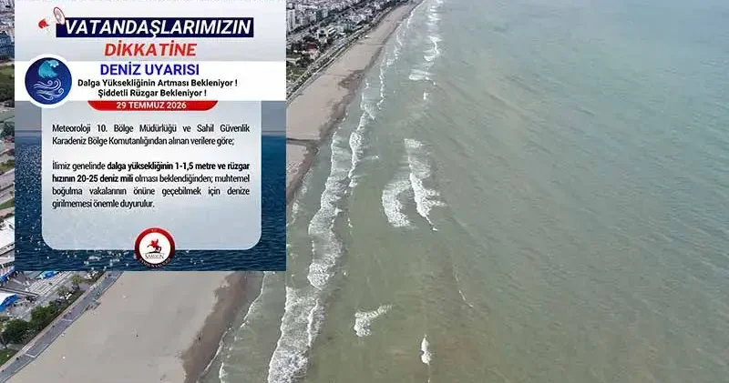 Samsun da denize girmeyin uyarısı