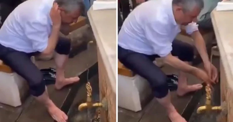 Özgür Özel in abdest alırken çekilen görüntülerine açıklama