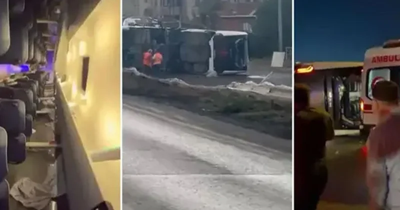 Havalimanı Servisi Devrildi: 15 Yaralı