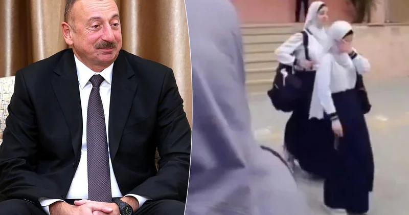 Azerbaycan da 28 Şubat ı hatırlatan görüntü! Başörtülü öğrencileri okula almadılar