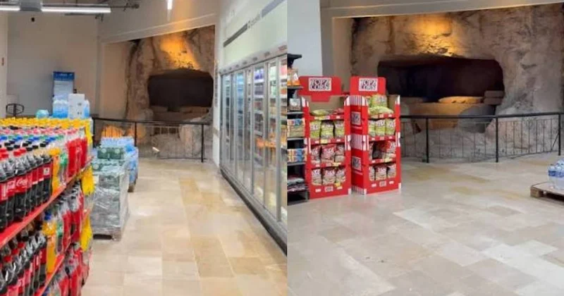 Türkiye de marketin içinde antik mezar: Alışveriş yapanlar yanından geçiyor Sözcü Gazetesi