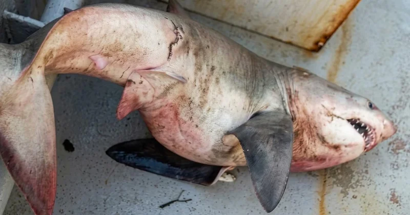 Saros ta ağları toplayan balıkçılar orkinos sandı! Tekneden 65 kiloluk köpek balığı çıktı Sözcü Gazetesi