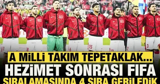İtalya hezimeti sonrası A Milli Takım tepetaklak... FIFA sıralamasında 4 sıra geri düştük