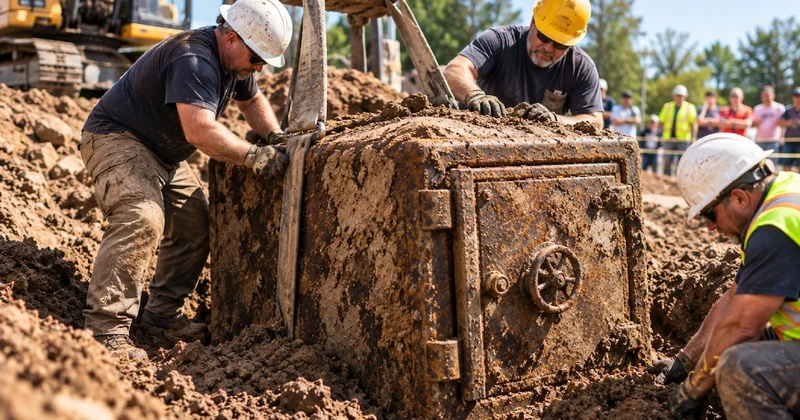 Toprağın altında tesadüfen bulunan 450 kiloluk kasa açıldı: İçinden bakın neler çıktı Sözcü Gazetesi