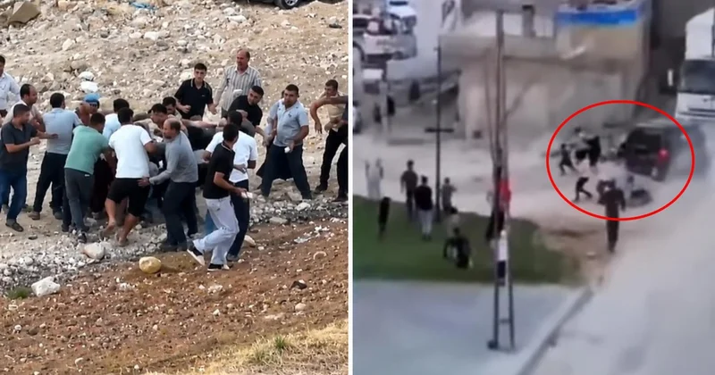 İki aile arasında taşlı sopalı kavga! Gözü dönen şahıs araçla kalabalığa daldı