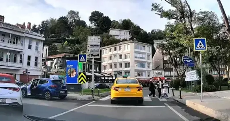 Sarıyer de yayaların üzerine süren taksi şoförüne 6 bin 662 lira ceza kesildi