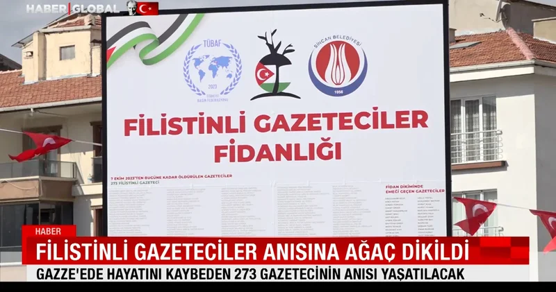 Filistinli gazeteciler anısına ağaç dikildi: Gazze de hayatını kaybeden 273 gazetecinin anısı yaşatılacak