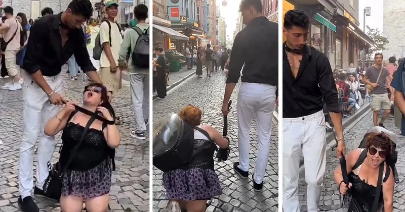 İstanbul un göbeğinde tartışma yaratan görüntü: Şaşkınlıkla izlediler Sözcü Gazetesi