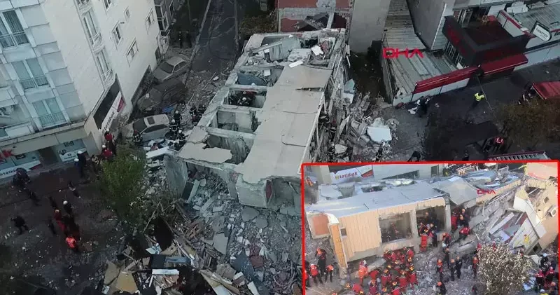 Gebze de bina çöktü; 5 kişilik aileye ulaşılmaya çalışıyor