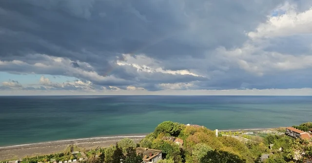 Zonguldak ta aynı anda gökkuşağı ve hortum Zonguldak Haberleri