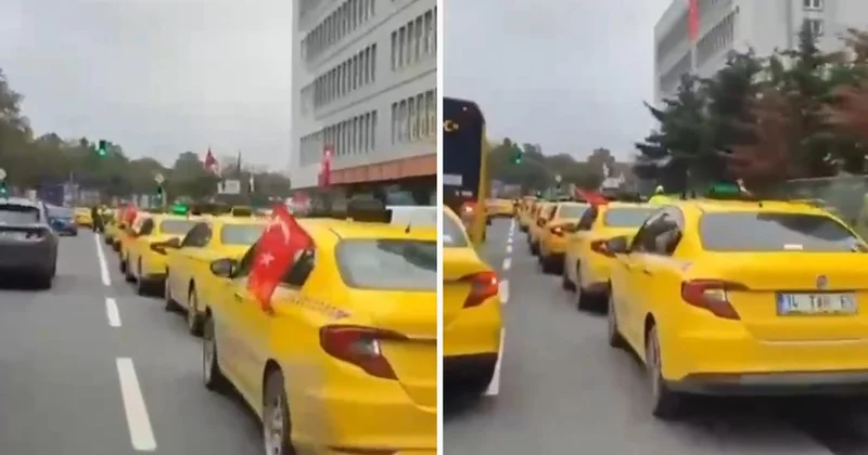 İstanbul da taksiciler eylemde! Martı TAG ın ofisi önünde toplanıyorlar