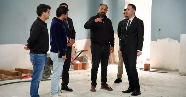 Üzümlü de yapımı devam eden güreş salonunda inceleme Erzincan Haber Habertürk Yerel Haberler