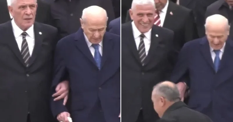 Anıtkabir de dikkat çeken görüntü! Bahçeli ve Dervişoğlu kol kola yürüdü