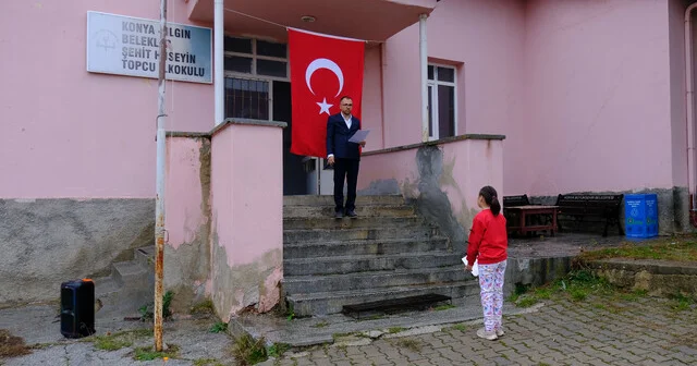 Tek öğrencisi olan okulda tören; İşte Cumhuriyet tam olarak budur Konya Son Dakika Haberleri Habertürk Yerel Haberler