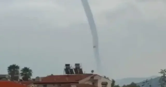 Marmaris te çıkan hortum kamerada VİDEO İZLE