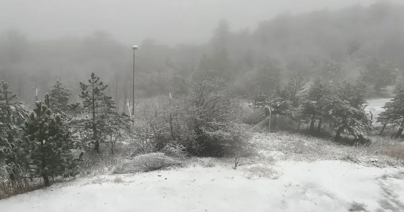Balıkesir Sındırgı da kar yağdı