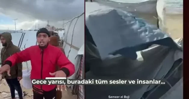 Gazzeliler gece yarısı can havliyle kendilerini dışarı attı! Onurumuz ayaklar altında