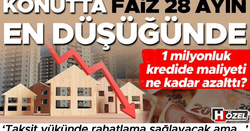 Konutta faiz 28 ayın en düşüğünde: Piyasada hareketlilik kapıda! 1 milyonluk kredide maliyeti ne kadar azalttı? ‘Taksit yükünde rahatlama sağlayacak ama…’