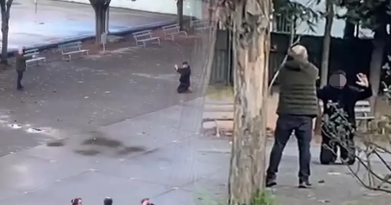 Okul bahçesinde korku dolu anlar! Kızını rahatsız ettiğini öne sürdü, silahla rehin aldı