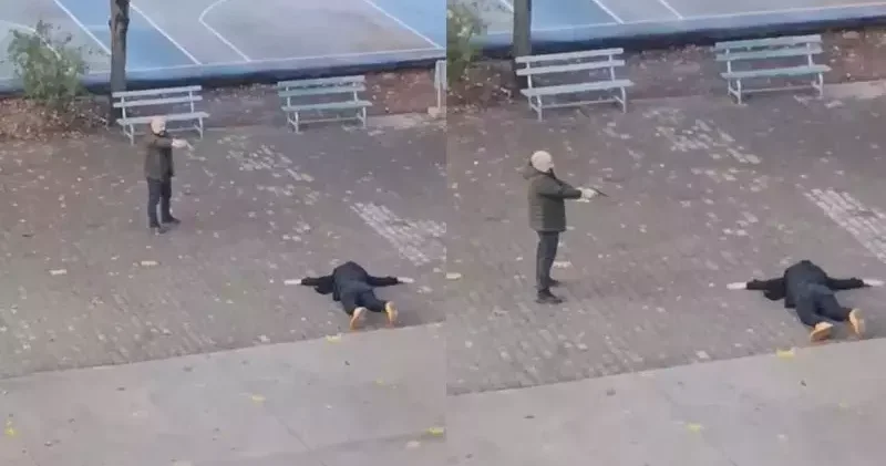 Kızına şantaj yapan kişiyi lise bahçesinde tabancayla rehin aldı