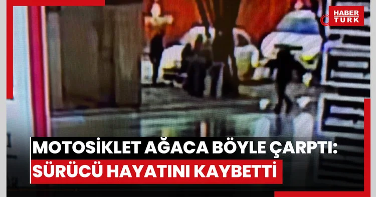Kayganlaşan yolda motosiklet ağaca böyle çarptı: Sürücü hayatını kaybetti