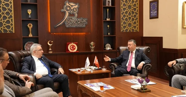 Rektör Kırışık KARDEMİR Genel Müdürü Peker ile bir araya geldi Karabük Haberleri