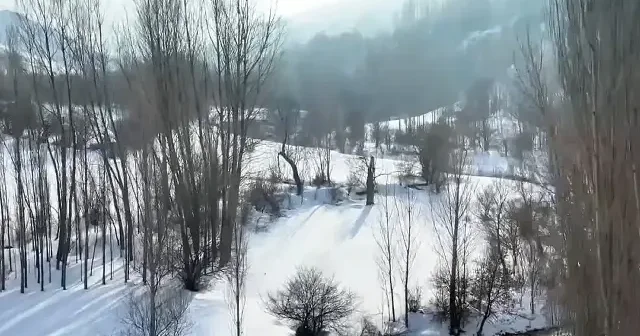 Iğdır’da Üçkaya Vadisi beyaz örtüyle kaplandı VİDEO İZLE