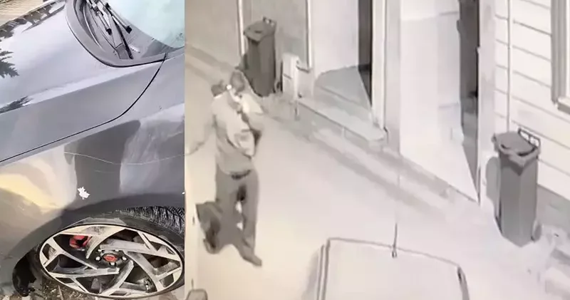 Kesici aletle 5 araca zarar verdi; olay kamerada