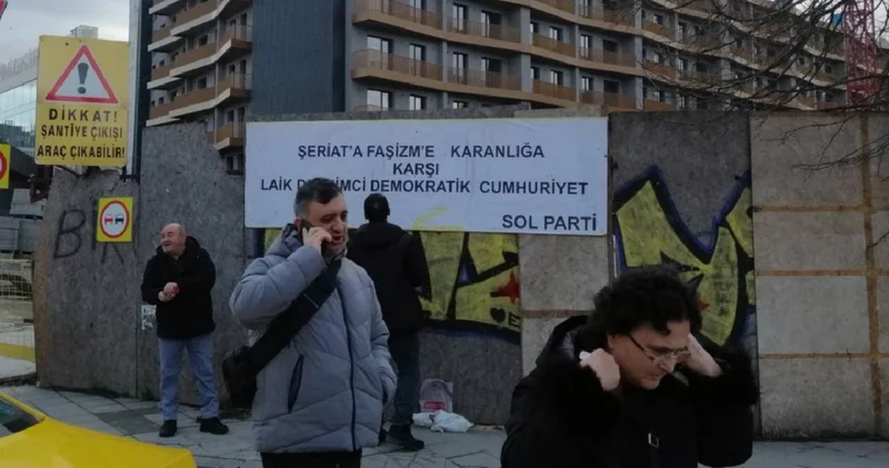 Şeriat karşıtı pankart astıkları için gözaltına alınmışlardı: SOL Partililer ifade işlemleri için savcılığa sevk edildi