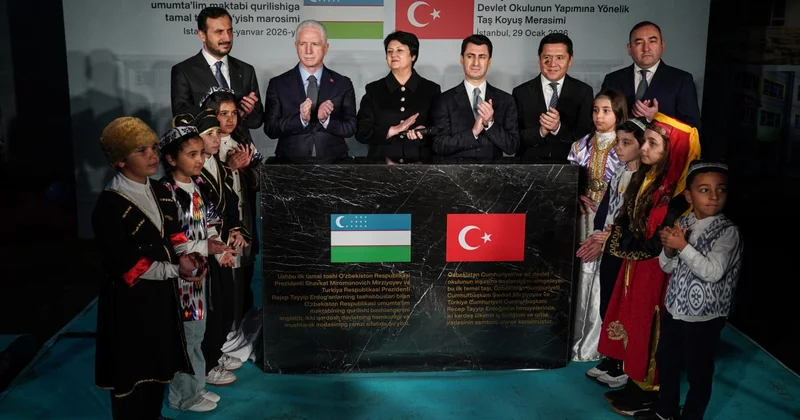 Türkiye deki Özbekistan Devlet Okulu için Taş Koyuş merasimi düzenlendi