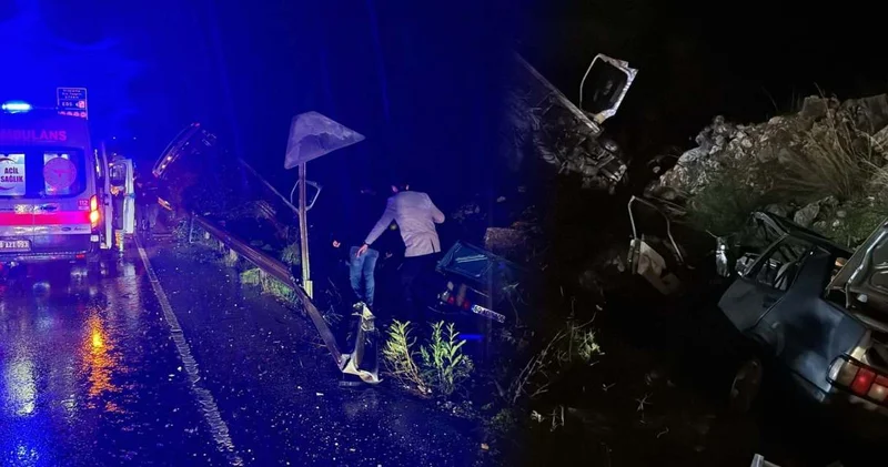 Kaza yapanlara yardım için durdu: Aracı şarampole yuvarlandı