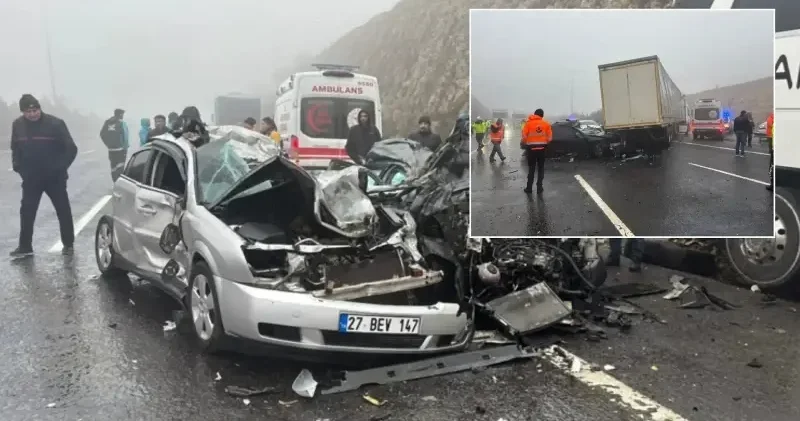 Otoyolda zincirleme facia: 10 araç birbirine girdi 2 kişi hayatını kaybetti Gaziantep Haberleri