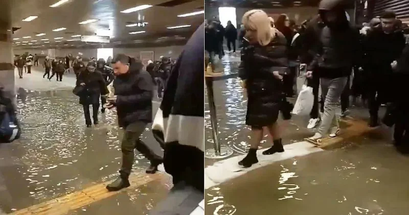 Mecidiyeköy Metrosu sular altında kaldı!