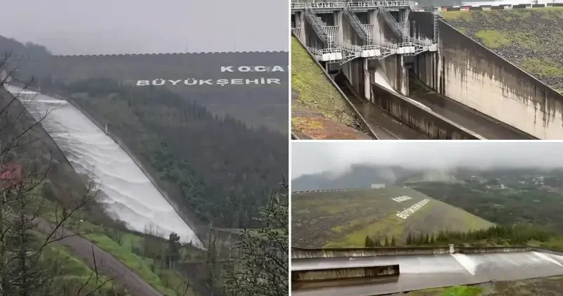 Kocaeli nin can damarı olan Yuvacık Barajı yüzde 93 doldu kapaklar açıldı Kocaeli Haberleri