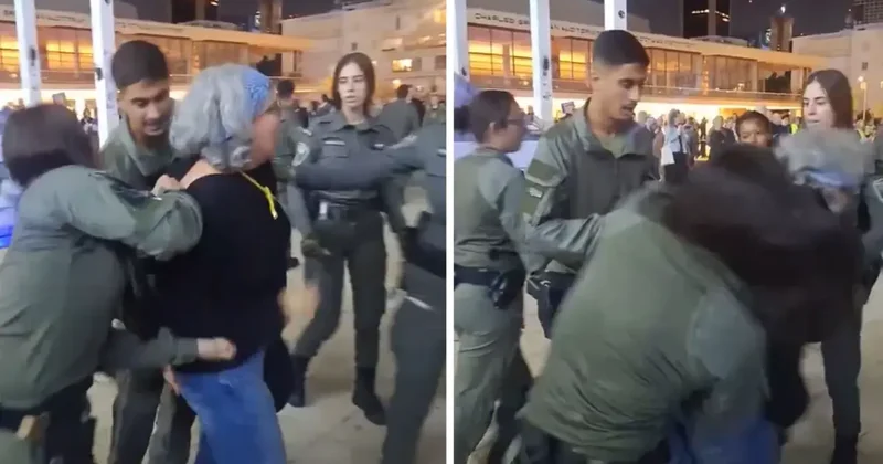 Kendi vatandaşlarına dahi tahammülleri yok! İsrail polisinden yaşlı kadına sert müdahale