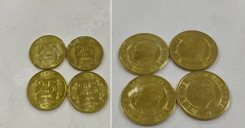 Altın renkli 25 kuruşları satışa çıkardı! İstediği para inanılmaz