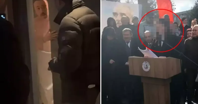 Özkan Yalım, birlikte basıldığı genç kadına açılış sunumunu yaptırmış